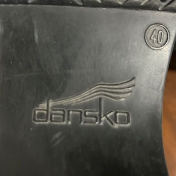 🔥🔥 DANSKO CLOGS Professional Black Leather Pattern - Women Sz 9.5-10 (40) -GUC - Picture 8 of 9